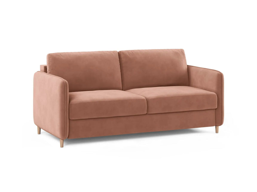 Simo 3-Sitzer Sofa mit Schlaffunktion, ausklappbar, aus Samt in Rosa (Salvador 11), 184x102 cm von Micadoni – Bild 3