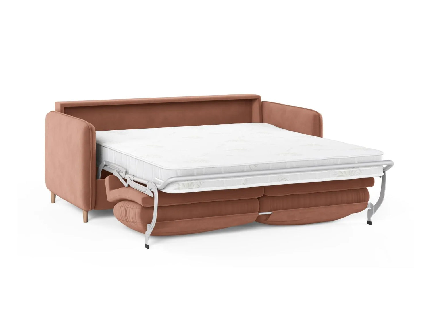 Simo 3-Sitzer Sofa mit Schlaffunktion, ausklappbar, aus Samt in Rosa (Salvador 11), 184x102 cm von Micadoni – Bild 4