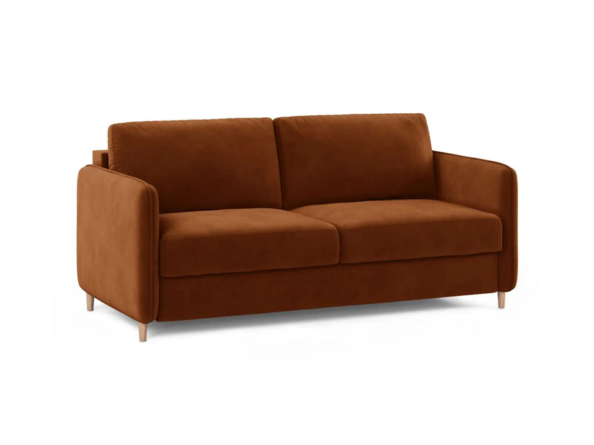 Simo 3-Sitzer Sofa mit Schlaffunktion, ausklappbar, aus Samt in Terrakotta (Salvador 14), 184x102 cm von Micadoni – Bild 3