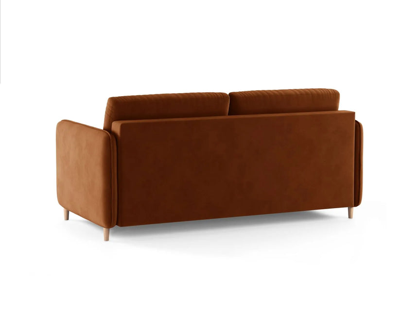 Simo 3-Sitzer Sofa mit Schlaffunktion, ausklappbar, aus Samt in Terrakotta (Salvador 14), 184x102 cm von Micadoni – Bild 5