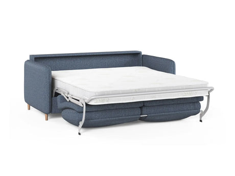 Simo 3-Sitzer Sofa mit Schlaffunktion, ausklappbar, aus Strukturierter Stoff in Dunkelblau (BABEL BLUE), 184x102 cm von Micadoni – Bild 4