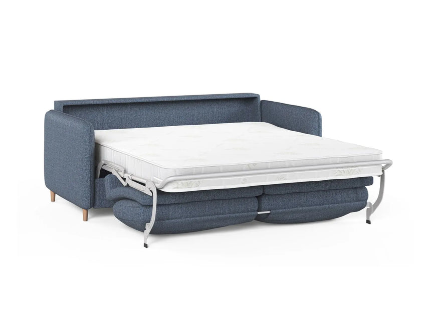 Simo 3-Sitzer Sofa mit Schlaffunktion, ausklappbar, aus Strukturierter Stoff in Dunkelblau (BABEL BLUE), 184x102 cm von Micadoni – Bild 4