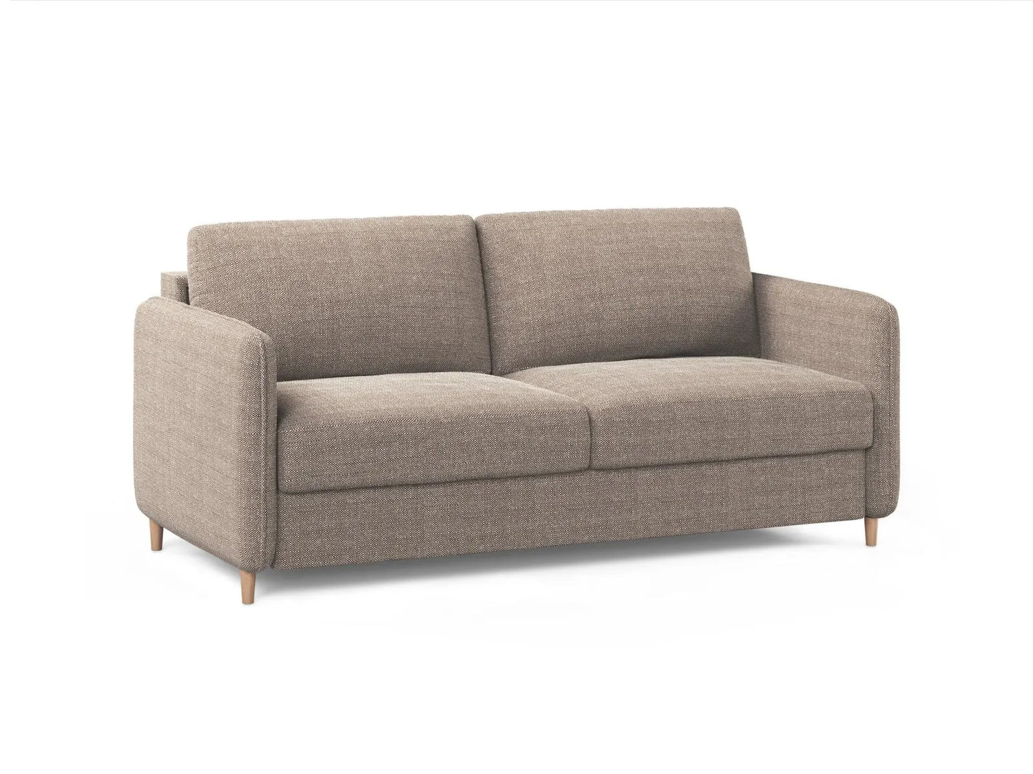Simo 3-Sitzer Sofa mit Schlaffunktion, ausklappbar, aus Strukturierter Stoff in Hellbraun (BABEL TAUPE), 184x102 cm von Micadoni – Bild 3
