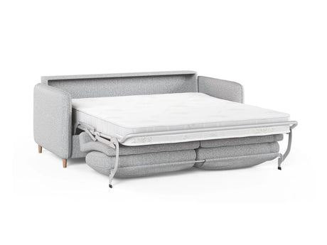 Simo 3-Sitzer Sofa mit Schlaffunktion, ausklappbar, aus Strukturierter Stoff in Hellgrau (BABEL LIGHT GREY), 184x102 cm von Micadoni – Bild 4