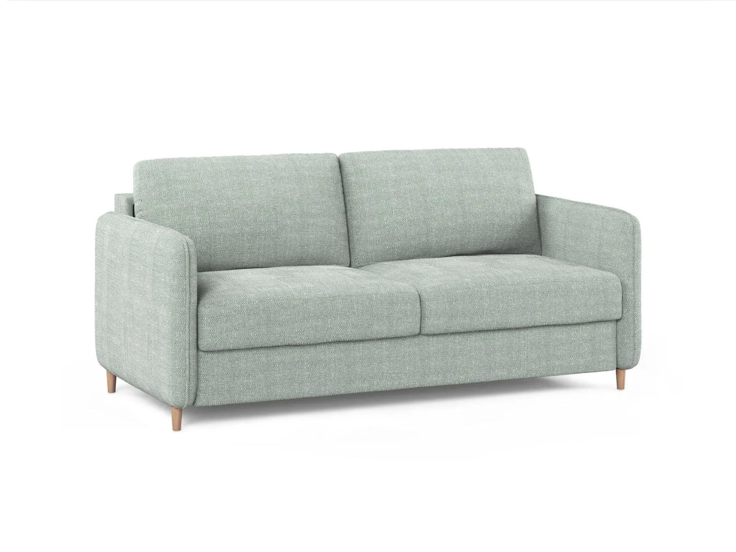 Simo 3-Sitzer Sofa mit Schlaffunktion, ausklappbar, aus Strukturierter Stoff in Minze (BABEL SAFIRA), 184x102 cm von Micadoni – Bild 3