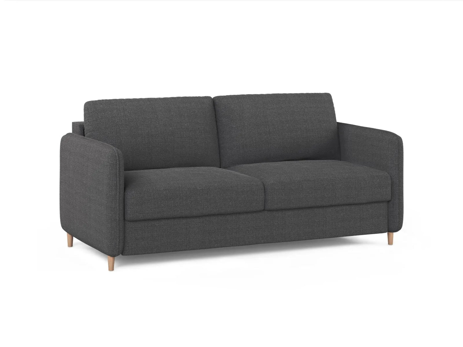 Simo 3-Sitzer Sofa mit Schlaffunktion, ausklappbar, aus Strukturierter Stoff in Schwarz (BABEL BLACK), 184x102 cm von Micadoni – Bild 3