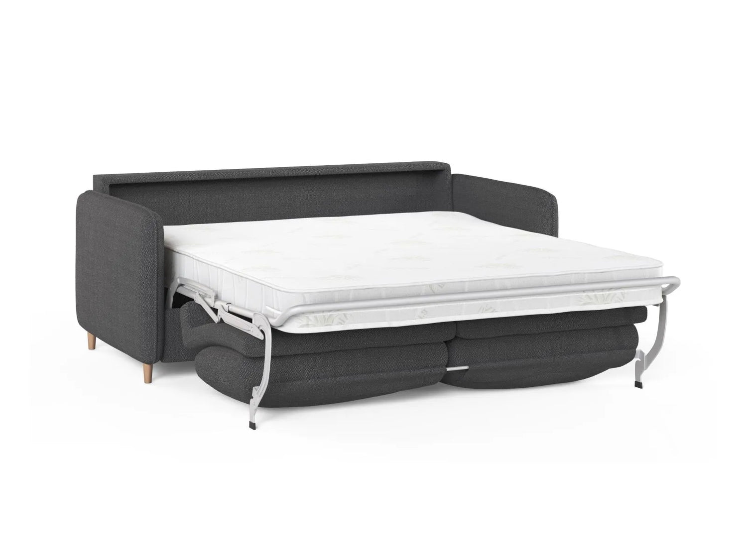 Simo 3-Sitzer Sofa mit Schlaffunktion, ausklappbar, aus Strukturierter Stoff in Schwarz (BABEL BLACK), 184x102 cm von Micadoni – Bild 4