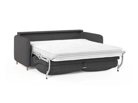 Simo 3-Sitzer Sofa mit Schlaffunktion, ausklappbar, aus Strukturierter Stoff in Schwarz (BABEL BLACK), 184x102 cm von Micadoni – Bild 4