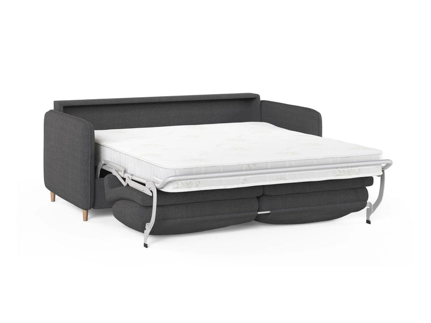 Simo 3-Sitzer Sofa mit Schlaffunktion, ausklappbar, aus Strukturierter Stoff in Schwarz (BABEL BLACK), 184x102 cm von Micadoni – Bild 4