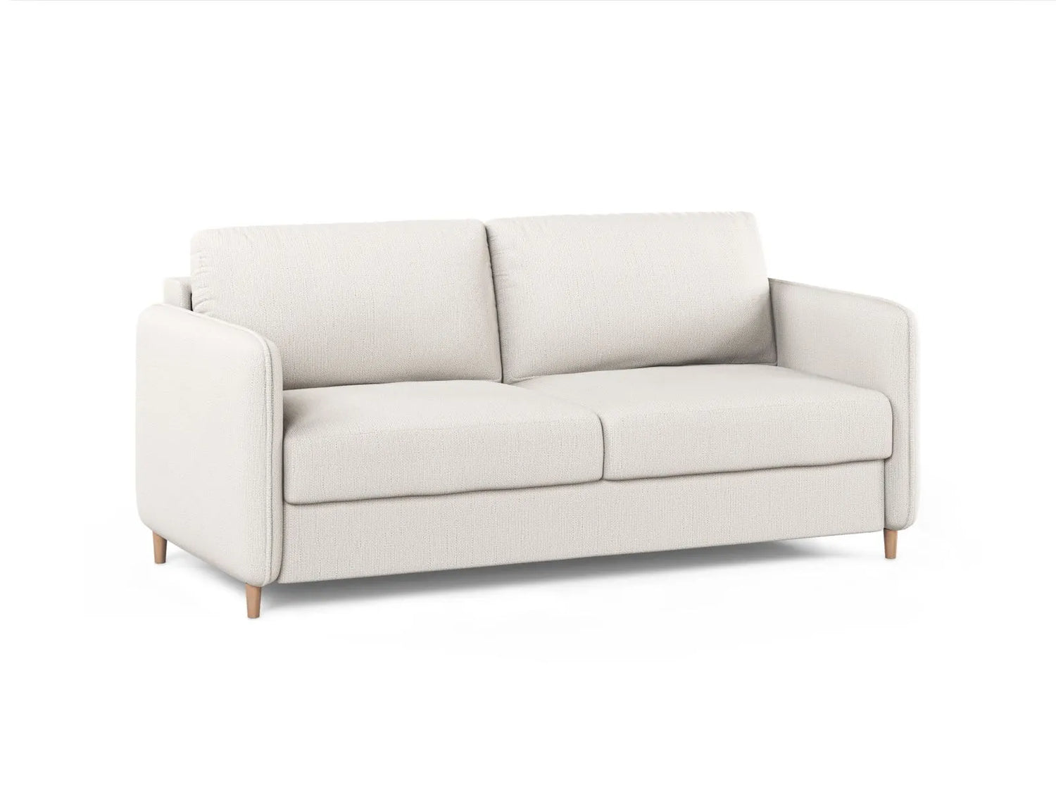 Simo 3-Sitzer Sofa mit Schlaffunktion, ausklappbar, aus Strukturierter Stoff in Weiß (BABEL WHITE), 184x102 cm von Micadoni – Bild 3