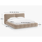Solange Bett mit Kopfteil und Stauraum aus Chenille in Dunkelgrau (Perfect Harmony 90), 160x200 cm von Micadoni – Bild 4