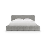Solange Bett mit Kopfteil und Stauraum aus Chenille in Grau (SILENCIO 86), 160x200 cm von Micadoni – Bild 5
