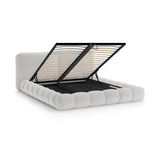 Solange Bett mit Kopfteil und Stauraum aus Chenille in Hellgrau (Perfect Harmony 80), 180x200 cm von Micadoni – Bild 7