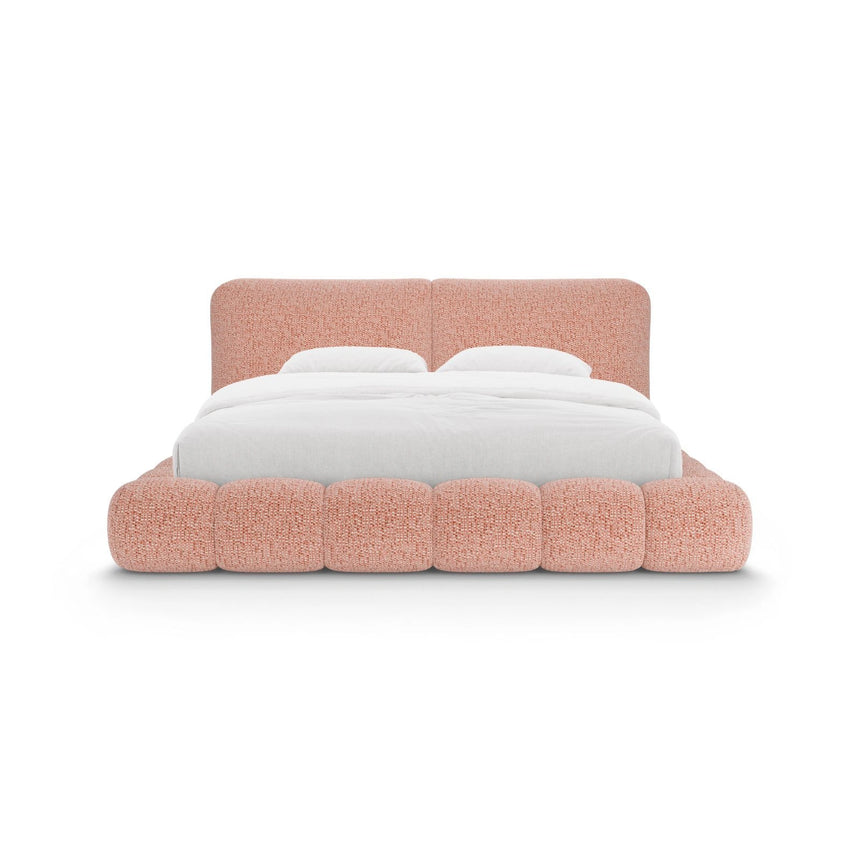 Solange Bett mit Kopfteil und Stauraum aus Chenille in Rosa (SILENCIO 60), 160x200 cm von Micadoni – Bild 5