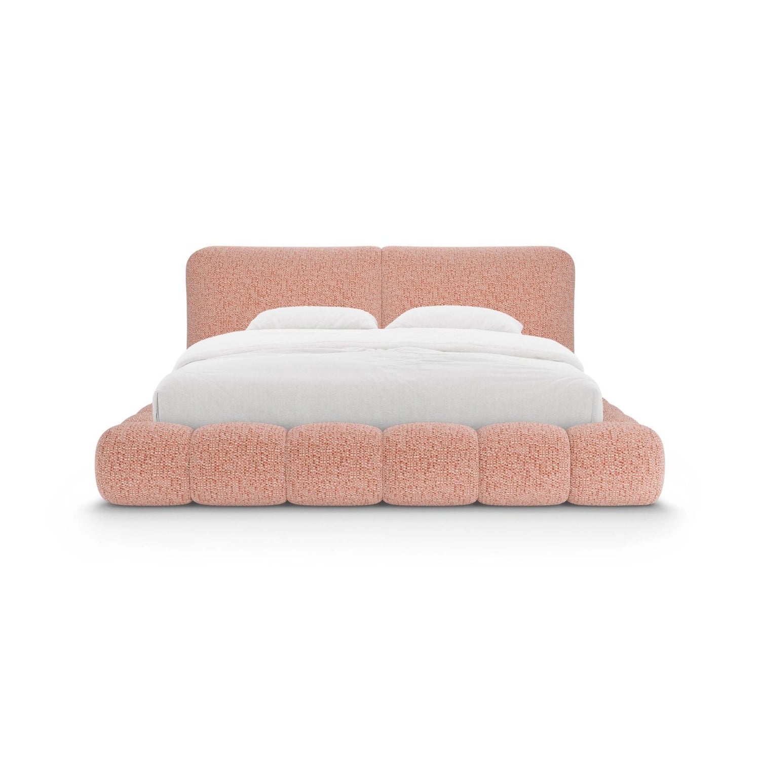 Solange Bett mit Kopfteil und Stauraum aus Chenille in Rosa (SILENCIO 60), 180x200 cm von Micadoni – Bild 5