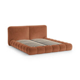 Solange Bett mit Kopfteil und Stauraum aus Chenille in Terrakotta (Perfect Harmony 52), 140x200 cm von Micadoni – Bild 6