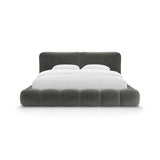 Solange Bett mit Kopfteil und Stauraum aus Samt in Dunkelgrau (Magic Velvet 2241), 160x200 cm von Micadoni – Bild 5