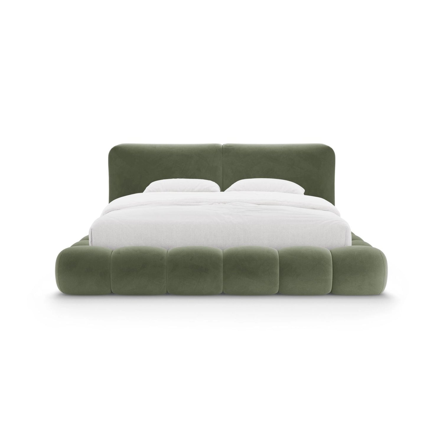 Solange Bett mit Kopfteil und Stauraum aus Samt in Grün (Magic Velvet 2243), 200x200 cm von Micadoni – Bild 5