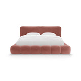 Solange Bett mit Kopfteil und Stauraum aus Samt in Rosa (Magic Velvet 2257), 200x200 cm von Micadoni – Bild 5