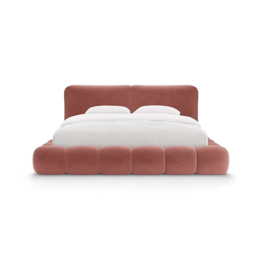 Solange Bett mit Kopfteil und Stauraum aus Samt in Rosa (Magic Velvet 2257), 200x200 cm von Micadoni – Bild 5