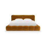 Solange Bett mit Kopfteil und Stauraum aus Samt in Senf (Magic Velvet 2288), 160x200 cm von Micadoni – Bild 5