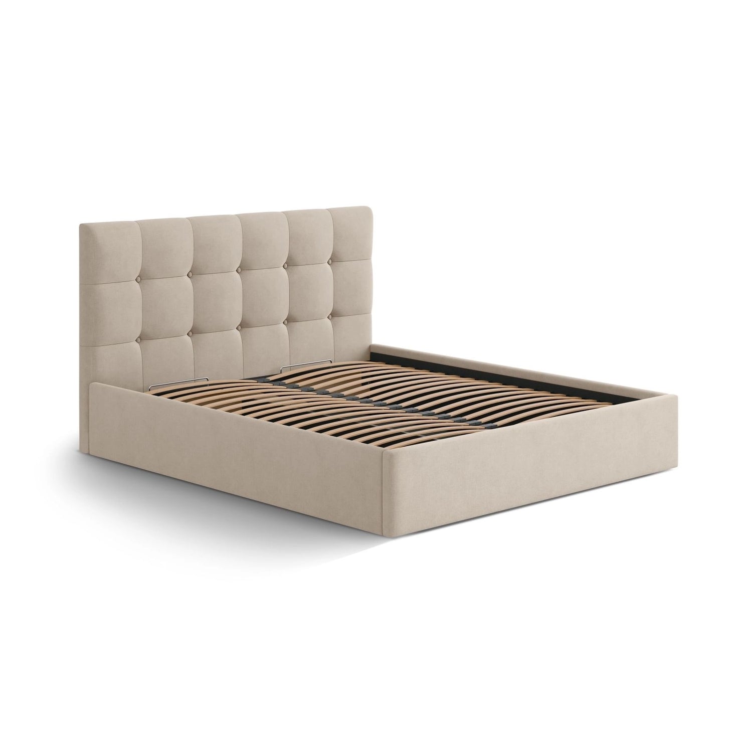 Susan Bett mit Stauraum aus Strukturierter Stoff in Cappuccino (Moly 11), 180x200 cm von Micadoni – Bild 5