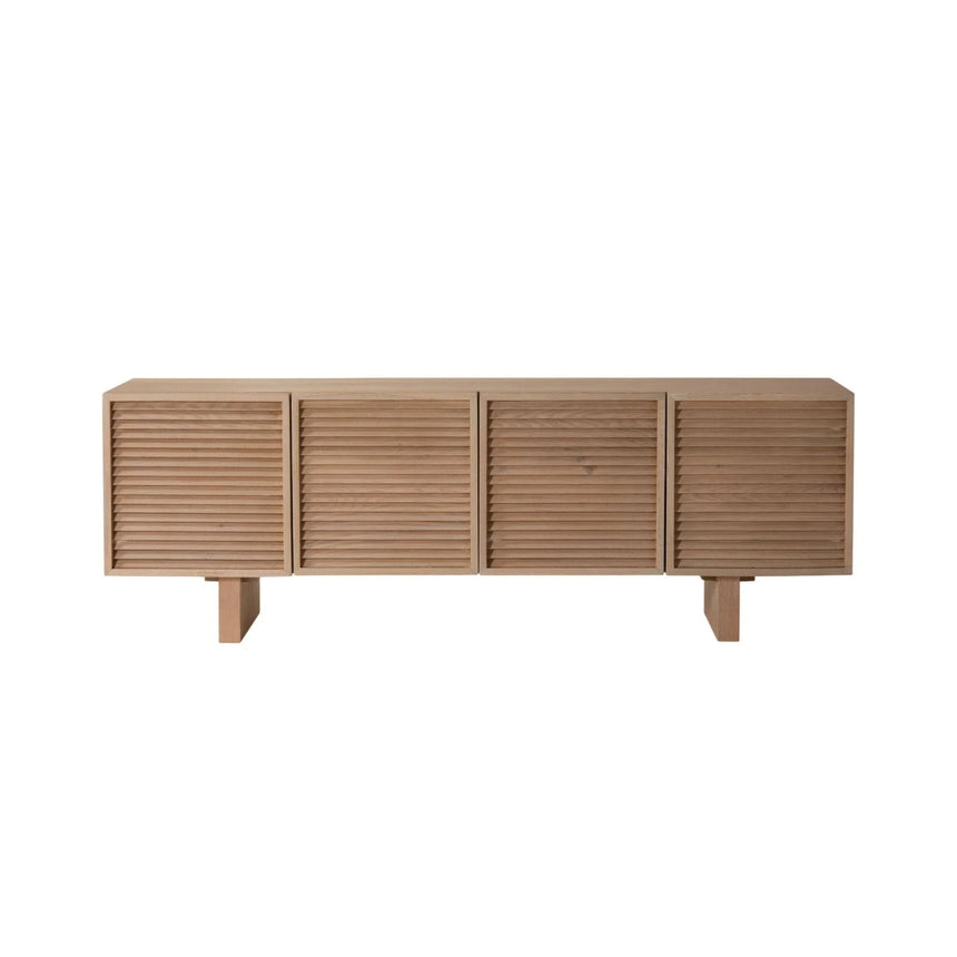 TV-Schrank mit Eichenholzplatte Aires, 160x40x54 cm von Micadoni – Produktbild 1