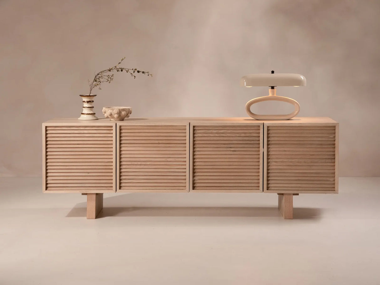 TV-Schrank mit Eichenholzplatte Aires, 160x40x54 cm von Micadoni – Produktbild 2