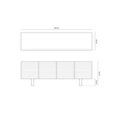 TV-Schrank mit Eichenholzplatte Aires, 160x40x54 cm von Micadoni – Produktbild 3