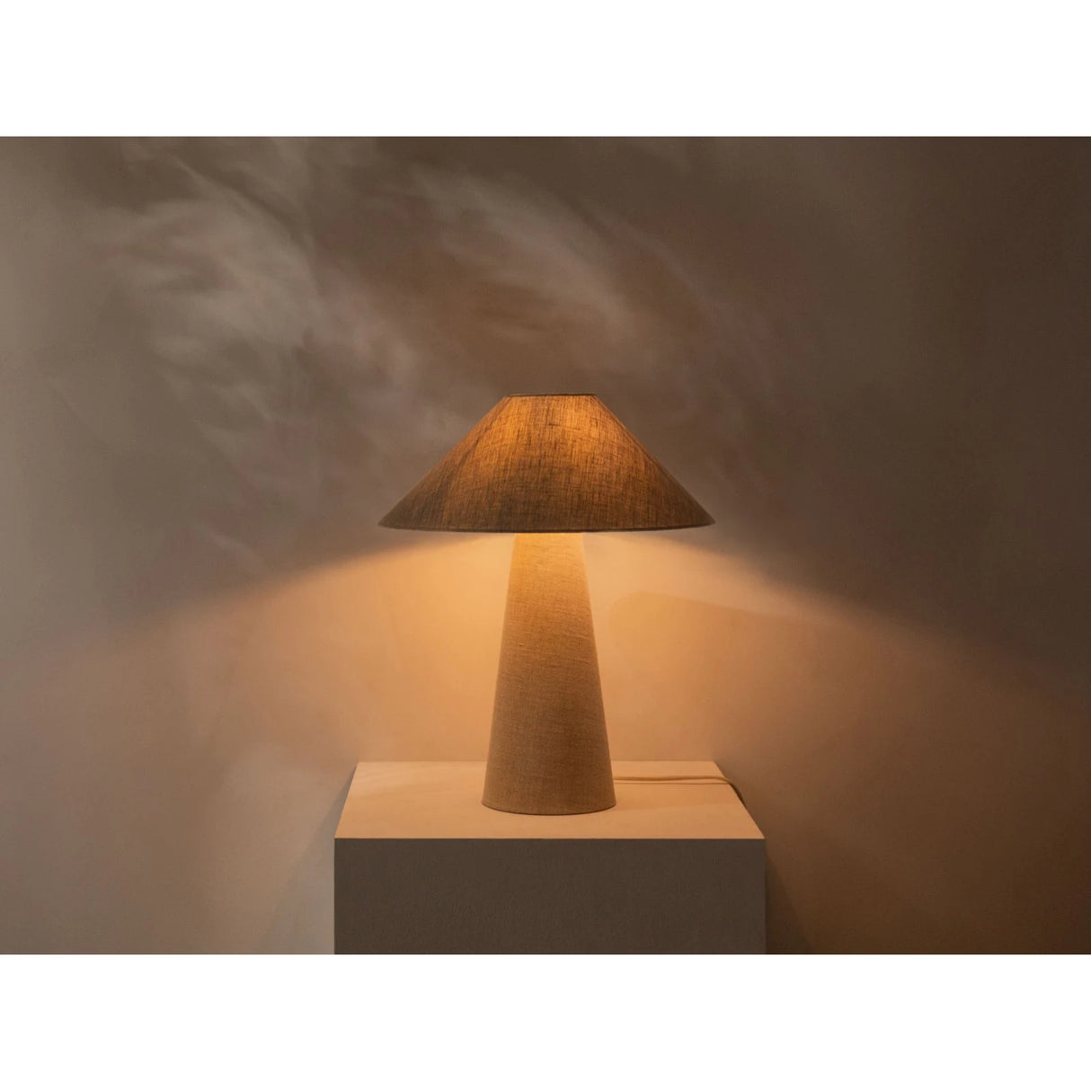 Tischleuchte mit Lampenschirm aus Leinen, 46cm von Micadoni – Produktbild 6