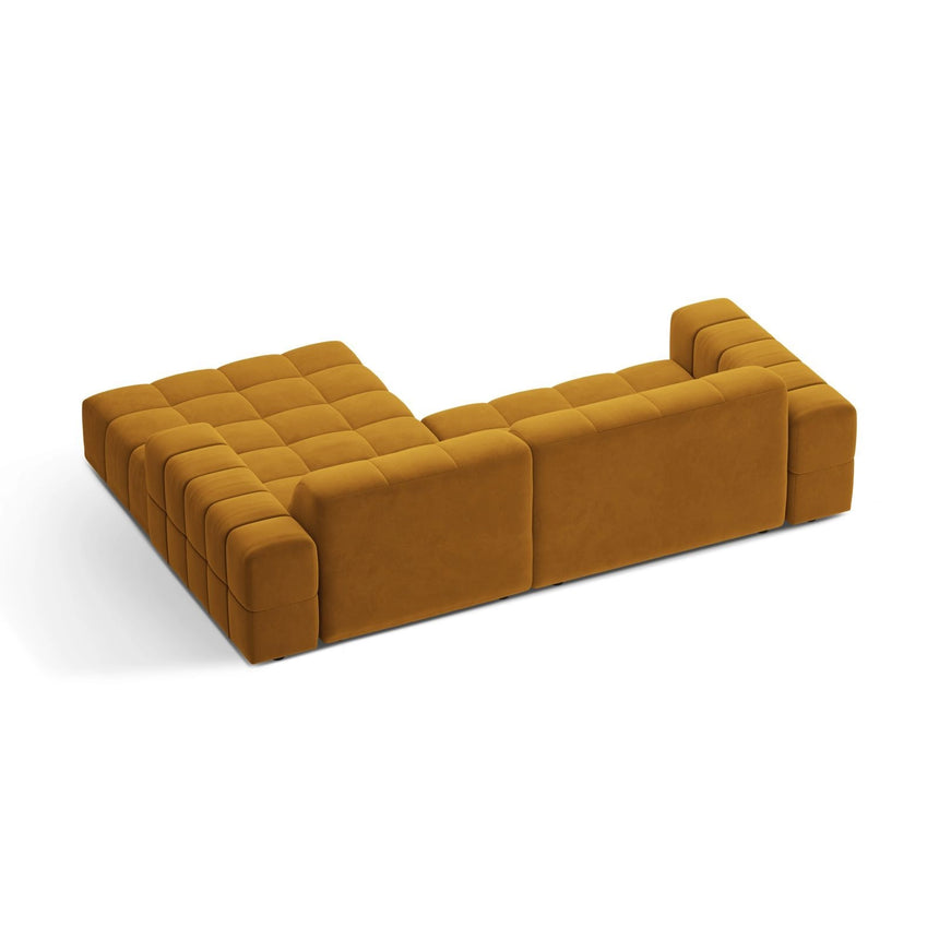 Velvet Right Corner Sofa, "Jennifer", 4 Seats, Yellow, 234x167x78
Made in Europe von Micadoni – Bild 4