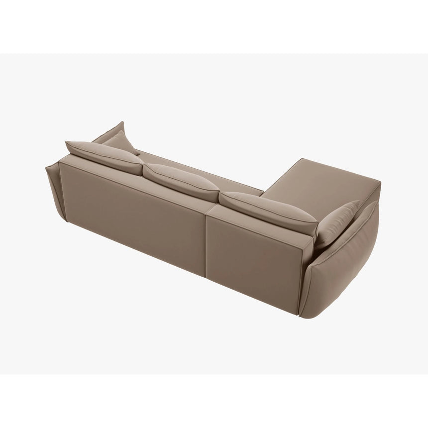 Velvet Right Corner Sofa With Bed Function And Box, "Kaelle", 4 Seats, Cappuccino, 252x165x87
Made in Europe von Micadoni – Bild 4