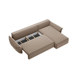 Velvet Right Corner Sofa With Bed Function And Box, "Kaelle", 4 Seats, Cappuccino, 252x165x87
Made in Europe von Micadoni – Bild 5