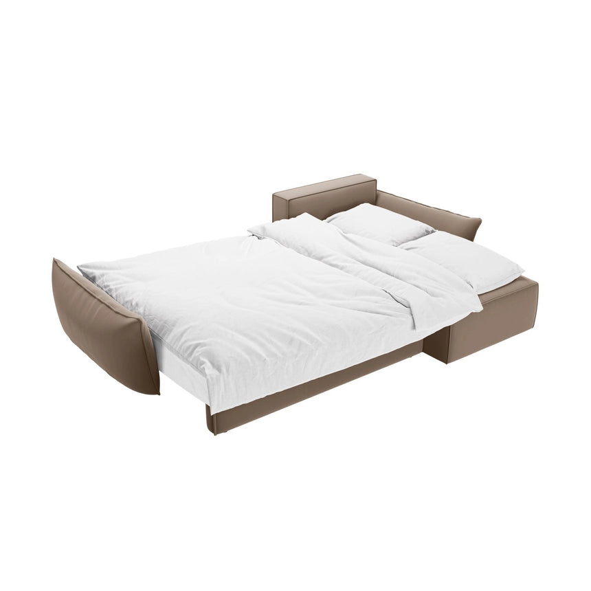 Velvet Right Corner Sofa With Bed Function And Box, "Kaelle", 4 Seats, Cappuccino, 252x165x87
Made in Europe von Micadoni – Bild 6