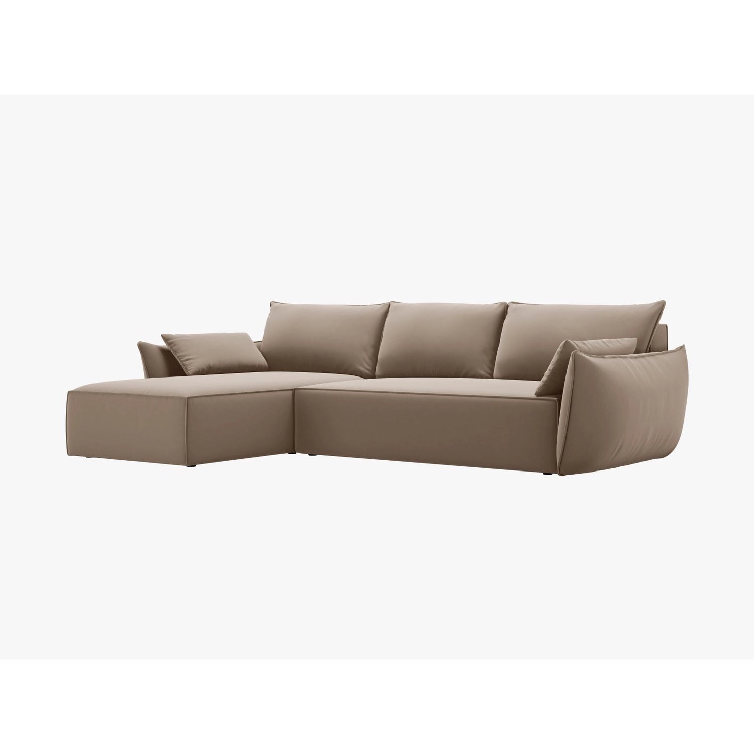 Velvet Right Corner Sofa With Bed Function And Box, "Kaelle", 4 Seats, Cappuccino, 252x165x87
Made in Europe von Micadoni – Bild 7