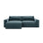 Victor 3-Sitzer Ecksofa, Linke Seite, ausziehbar mit Schlaffunktion und Bettkasten, aus Samt in Blue (Paris Dark Blue), 246x148 cm von Micadoni – Bild 1