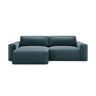 Victor 3-Sitzer Ecksofa, Linke Seite, ausziehbar mit Schlaffunktion und Bettkasten, aus Samt in Blue (Paris Dark Blue), 246x148 cm von Micadoni – Bild 1