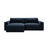 Victor 3-Sitzer Ecksofa, Linke Seite, ausziehbar mit Schlaffunktion und Bettkasten, aus Samt in Dunkelblau (Paris Deep Blue), 246x148 cm von Micadoni – Bild 1