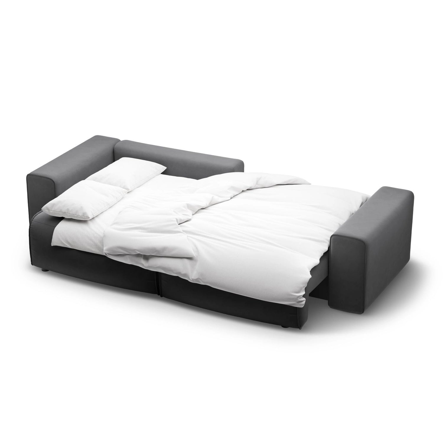 Victor 3-Sitzer Ecksofa, Linke Seite, ausziehbar mit Schlaffunktion und Bettkasten, aus Samt in Grau (Paris Steel), 246x148 cm von Micadoni – Bild 7