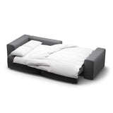 Victor 3-Sitzer Ecksofa, Linke Seite, ausziehbar mit Schlaffunktion und Bettkasten, aus Samt in Grau (Paris Steel), 246x148 cm von Micadoni – Bild 7