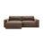 Victor 3-Sitzer Ecksofa, Linke Seite, ausziehbar mit Schlaffunktion und Bettkasten, aus Samt in Schokolade (Paris Chocolate), 246x148 cm von Micadoni – Bild 1