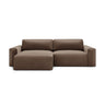 Victor 3-Sitzer Ecksofa, Linke Seite, ausziehbar mit Schlaffunktion und Bettkasten, aus Samt in Schokolade (Paris Chocolate), 246x148 cm von Micadoni – Bild 1