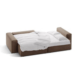 Victor 3-Sitzer Ecksofa, Linke Seite, ausziehbar mit Schlaffunktion und Bettkasten, aus Samt in Schokolade (Paris Chocolate), 246x148 cm von Micadoni – Bild 5