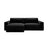 Victor 3-Sitzer Ecksofa, Linke Seite, ausziehbar mit Schlaffunktion und Bettkasten, aus Samt in Schwarz (Paris Black), 246x148 cm von Micadoni – Bild 1