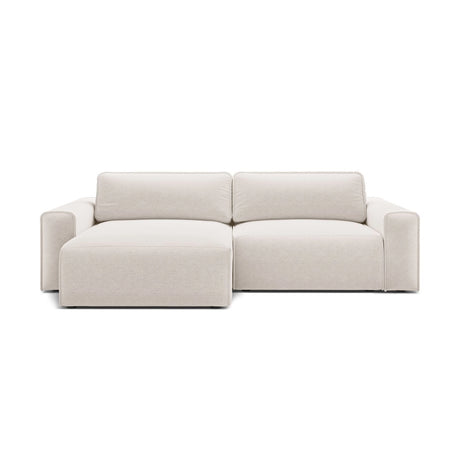 Victor 3-Sitzer Ecksofa, Linke Seite, ausziehbar mit Schlaffunktion und Bettkasten, aus Samt oder Strukturstoff, 246x148 cm von Micadoni – Bild 1