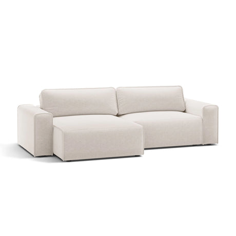 Victor 3-Sitzer Ecksofa, Linke Seite, ausziehbar mit Schlaffunktion und Bettkasten, aus Samt oder Strukturstoff, 246x148 cm von Micadoni – Bild 4