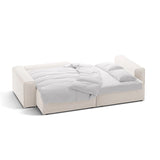 Victor 3-Sitzer Ecksofa, Linke Seite, ausziehbar mit Schlaffunktion und Bettkasten, aus Samt oder Strukturstoff, 246x148 cm von Micadoni – Bild 5