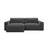 Victor 3-Sitzer Ecksofa, Linke Seite, ausziehbar mit Schlaffunktion und Bettkasten, aus Strukturierter Stoff in Anthrazit (Moly 97), 246x148 cm von Micadoni – Bild 1