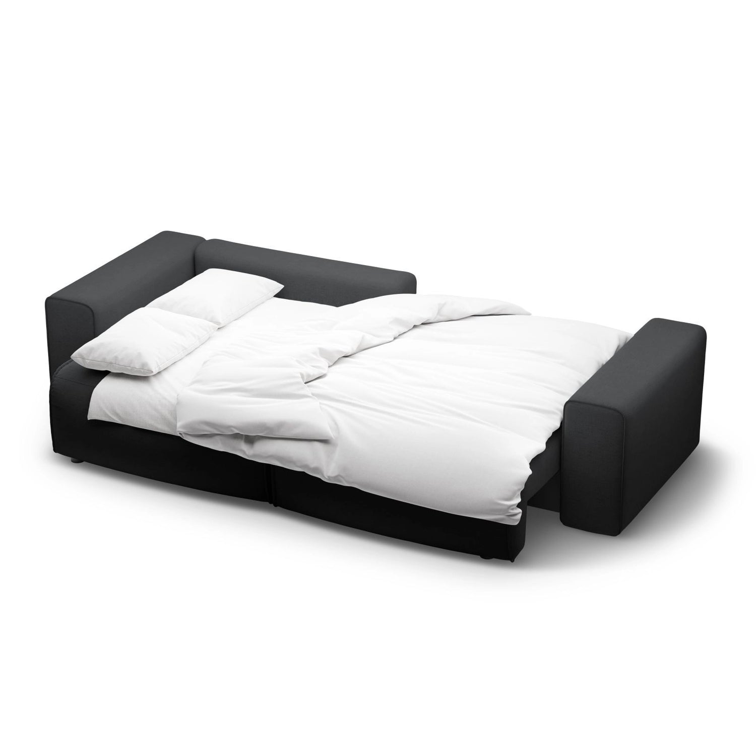 Victor 3-Sitzer Ecksofa, Linke Seite, ausziehbar mit Schlaffunktion und Bettkasten, aus Strukturierter Stoff in Anthrazit (Moly 97), 246x148 cm von Micadoni – Bild 7