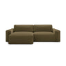 Victor 3-Sitzer Ecksofa, Linke Seite, ausziehbar mit Schlaffunktion und Bettkasten, aus Strukturierter Stoff in Grün (Moly 38), 246x148 cm von Micadoni – Bild 1